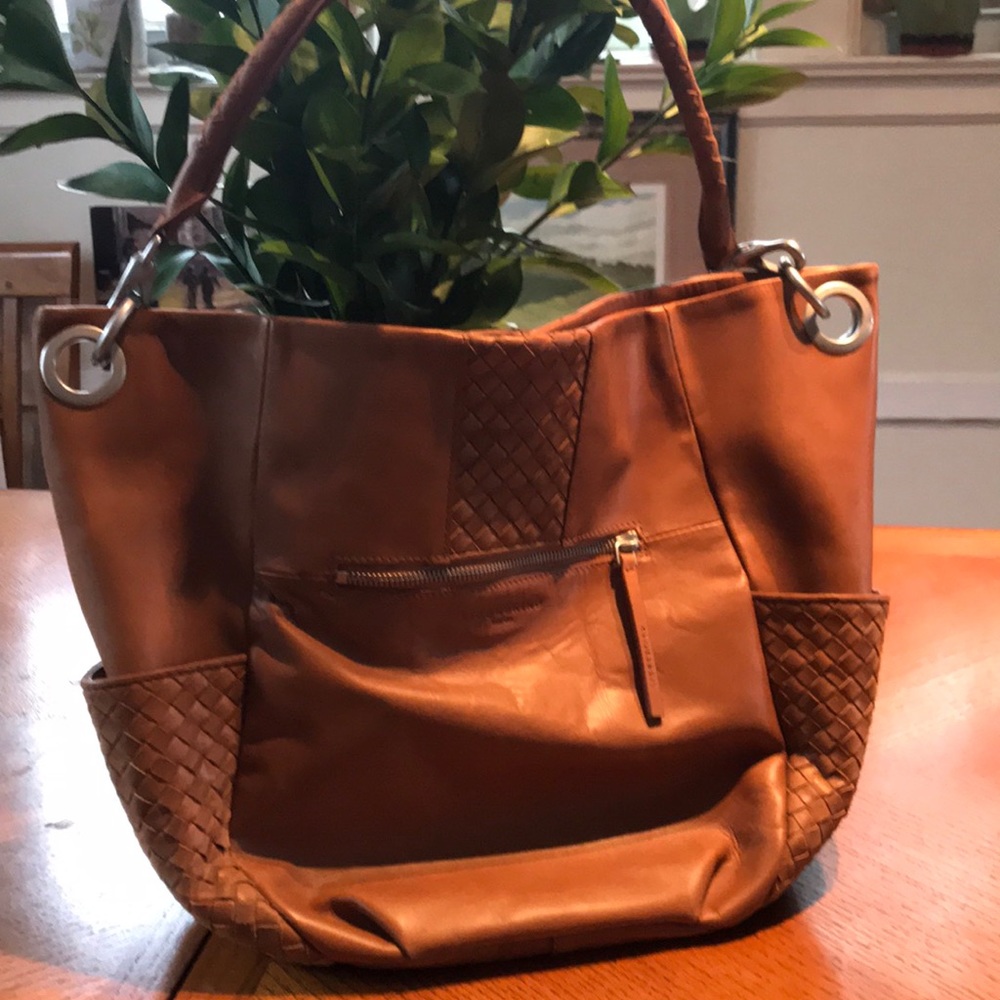 Liebeskind Large tote with basket weave accents